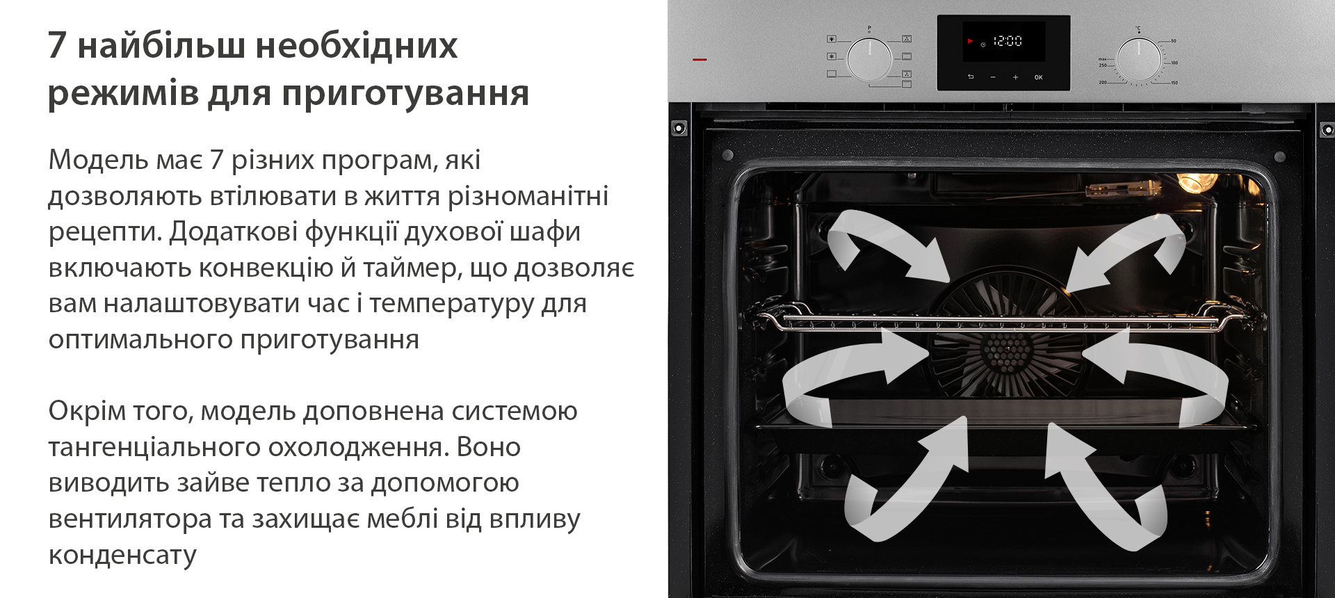 7 найбільш необхідних режимів для приготування Minola EO 675 Dove Gray