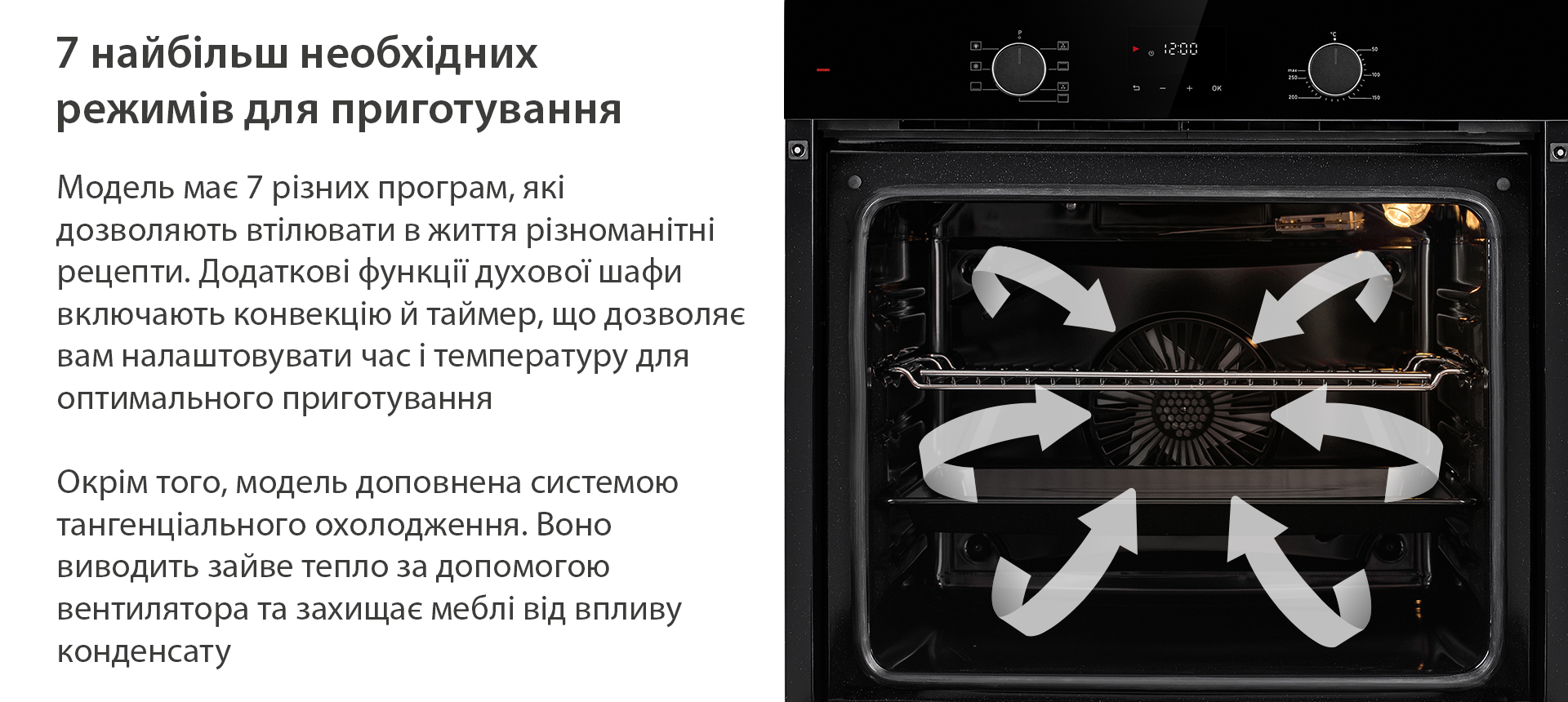 7 найбільш необхідних режимів для приготування Minola EOD 675 BLACK