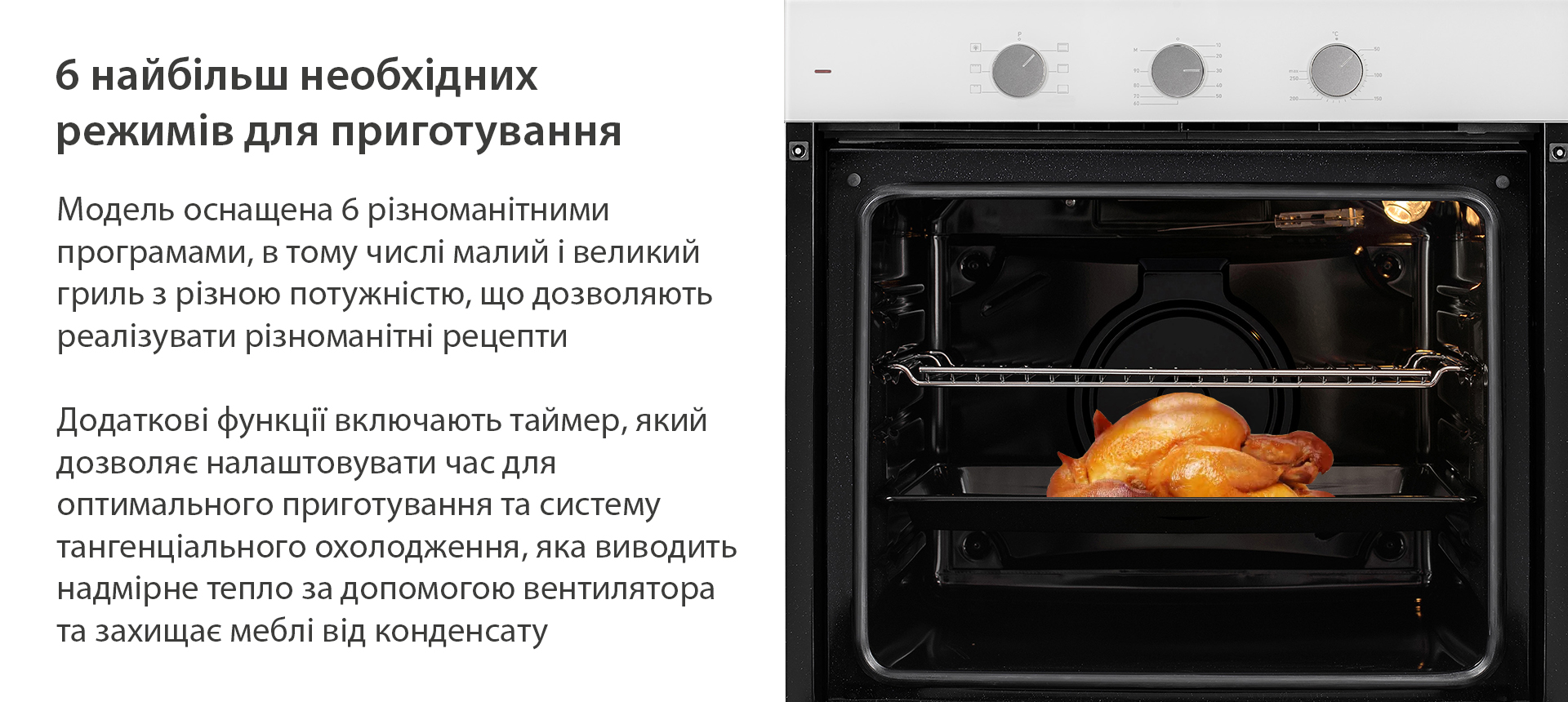 6 найбільш необхідних режимів для приготування Minola EO 665 WHITE